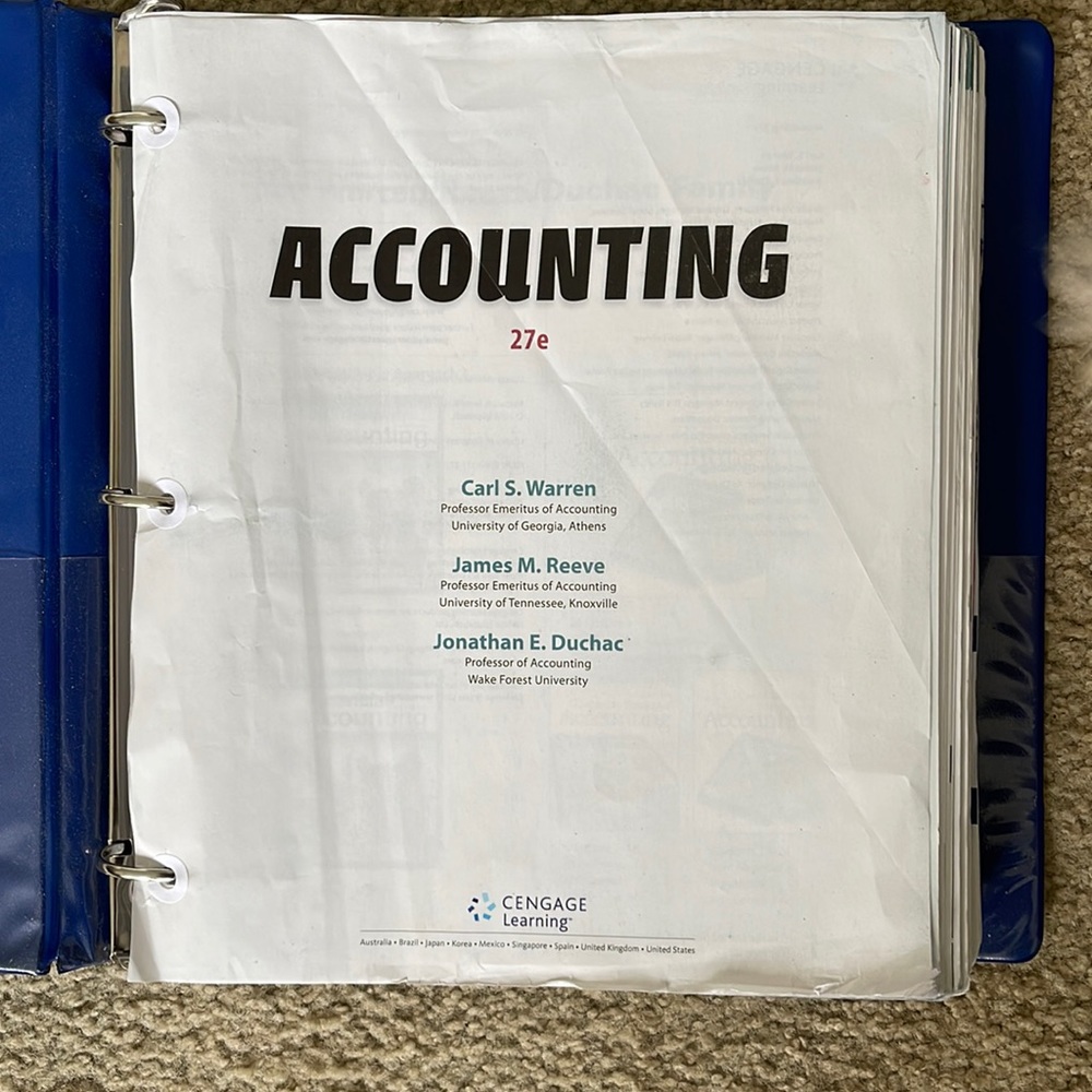 Accounting 27E Loose Leaf